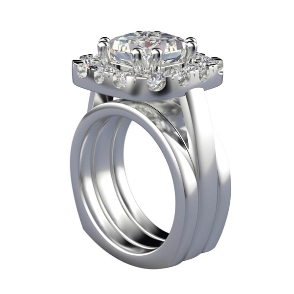 3ct Princess Halo V1