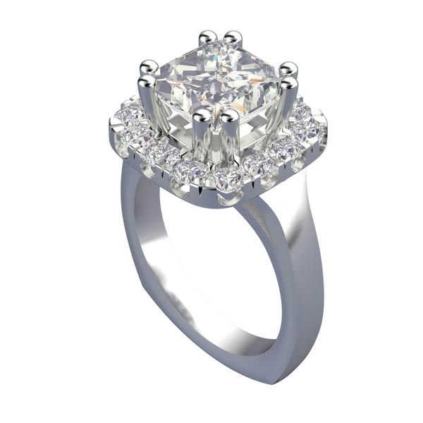 3ct Princess Halo V2