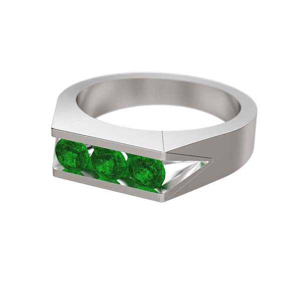 Brubaker 3-Emerald Channel Ring B