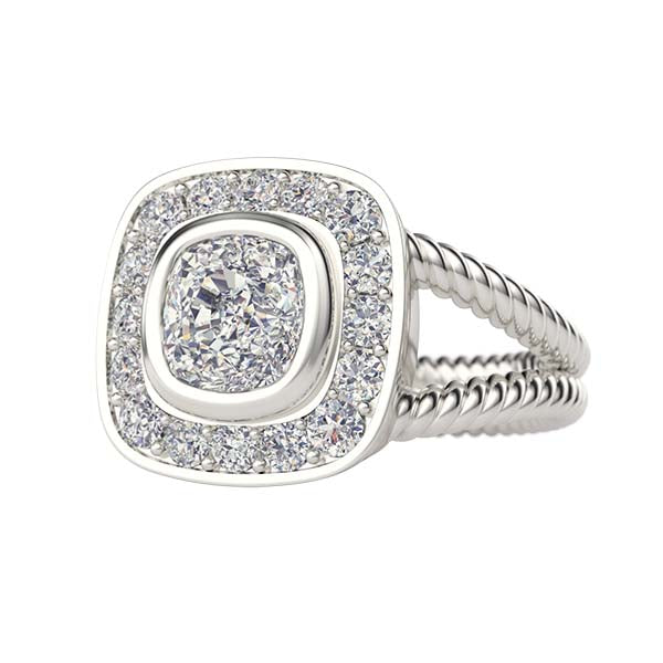 Cushion Bezel Channel Ring V2