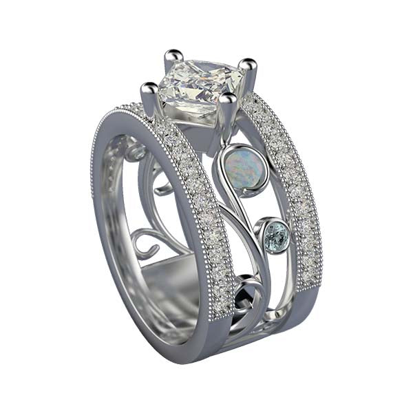 Dbl Band Vine Ring