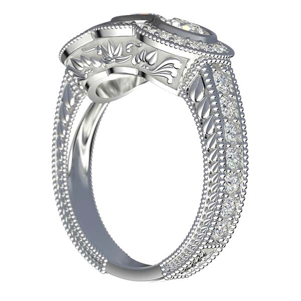 LaGrua 3-Bezel Halo Ring