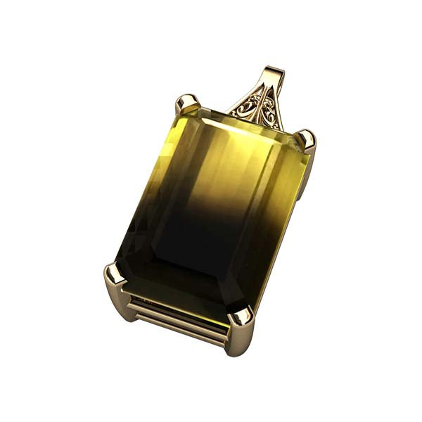 Large Bi-Color Citrine Pendant