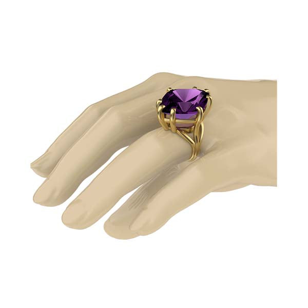 Lg Amethyst Ring Hand