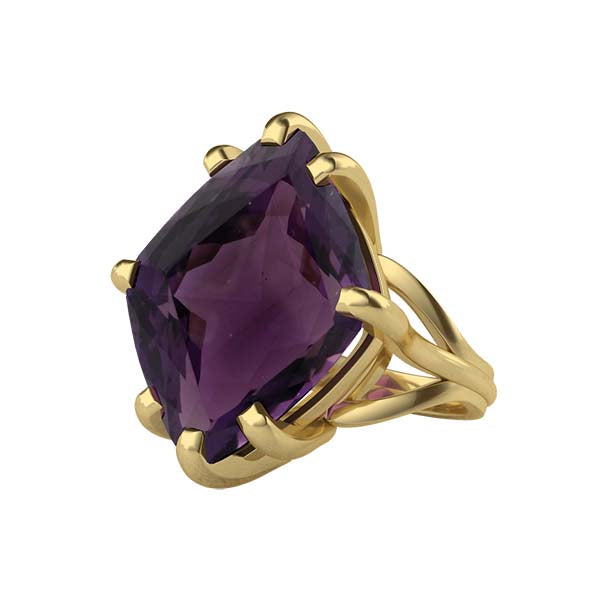 Lg Amethyst Ring Horiz
