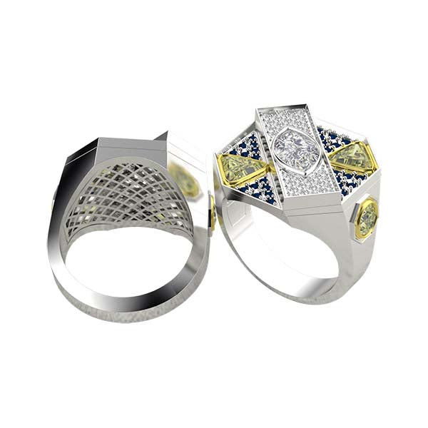 Octagonal Gents Ring 2pc