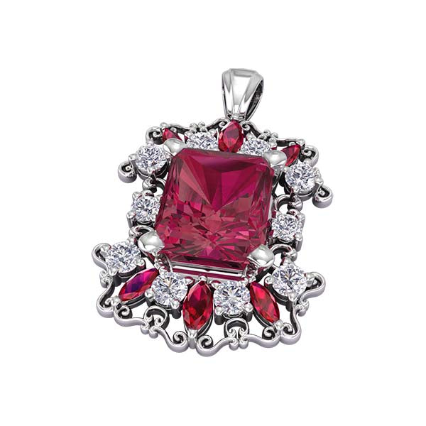 Rubellite & Ruby Pendant